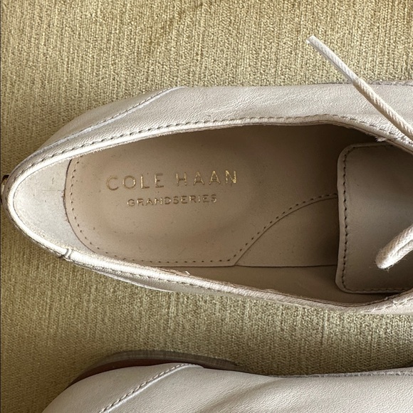 Cole Haan Grand Series Modern Classics White Leather Oxford Shoes Women's 5.5 B - Picture 5 of 15